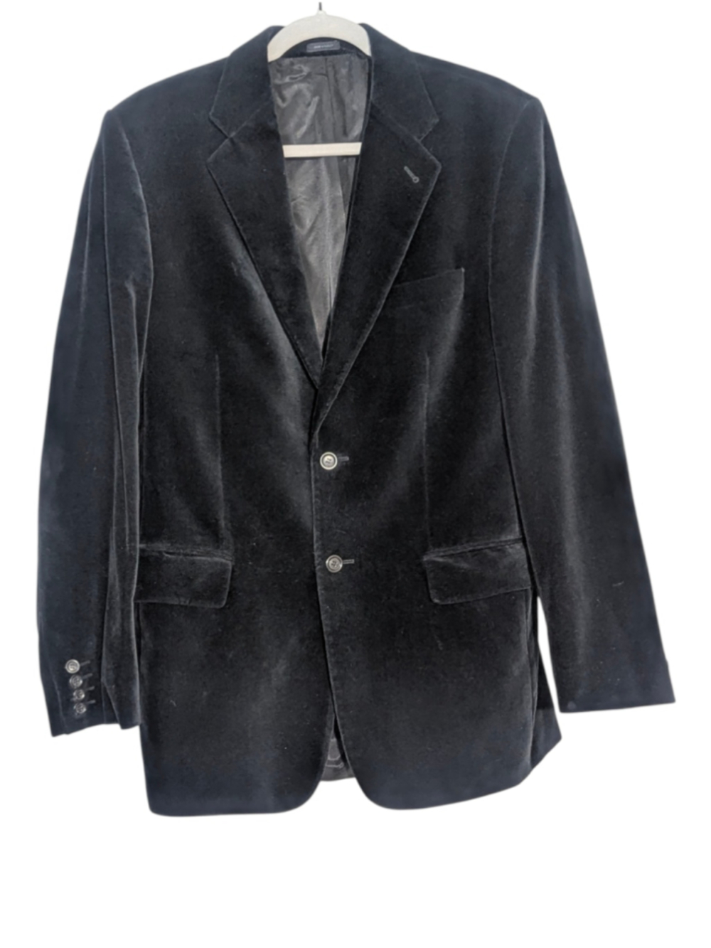 Express Men's Black Velvet Blazer Size 40R - Picture 2 of 11